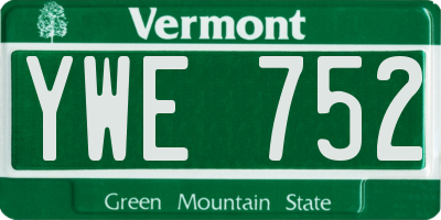 VT license plate YWE752