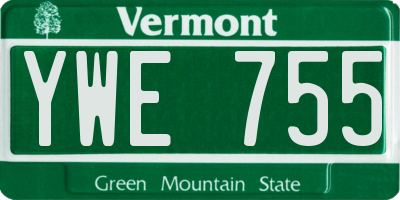 VT license plate YWE755