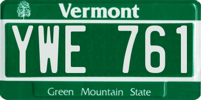 VT license plate YWE761