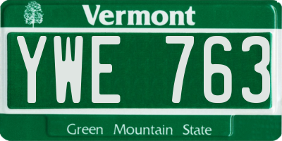VT license plate YWE763