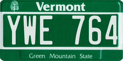 VT license plate YWE764