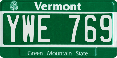 VT license plate YWE769