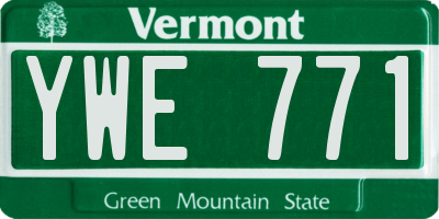 VT license plate YWE771
