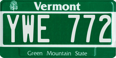 VT license plate YWE772