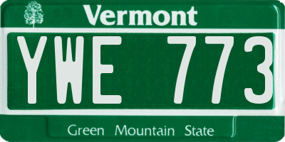 VT license plate YWE773