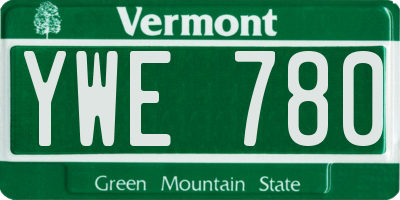 VT license plate YWE780