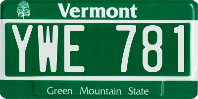 VT license plate YWE781