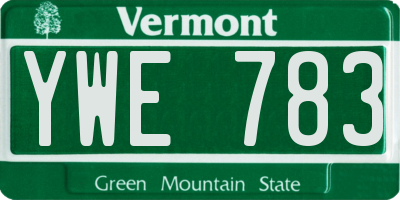 VT license plate YWE783