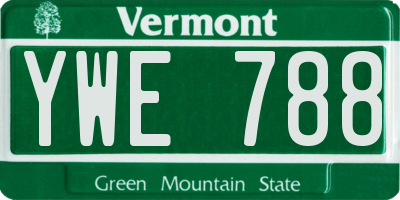 VT license plate YWE788