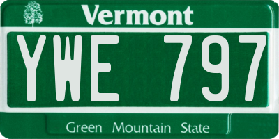 VT license plate YWE797