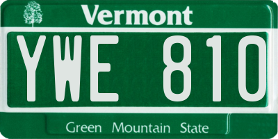 VT license plate YWE810