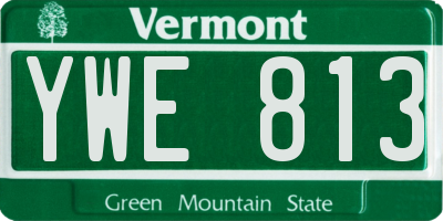 VT license plate YWE813