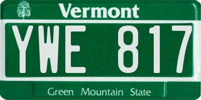 VT license plate YWE817