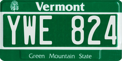 VT license plate YWE824