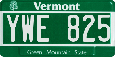VT license plate YWE825