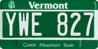 VT license plate YWE827
