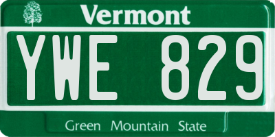 VT license plate YWE829