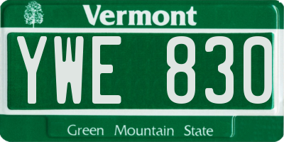 VT license plate YWE830