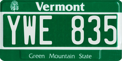 VT license plate YWE835