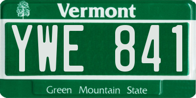 VT license plate YWE841