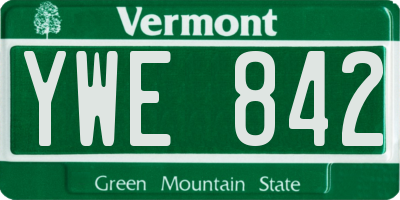 VT license plate YWE842
