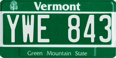 VT license plate YWE843