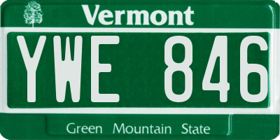 VT license plate YWE846
