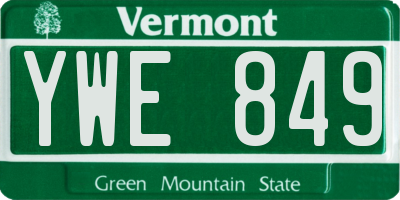 VT license plate YWE849
