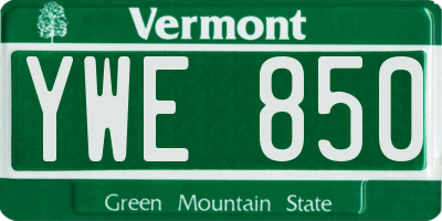 VT license plate YWE850