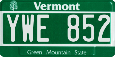 VT license plate YWE852