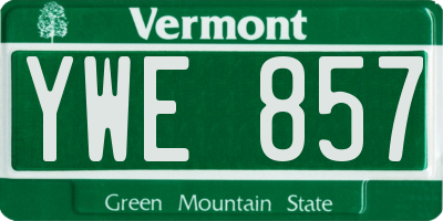 VT license plate YWE857