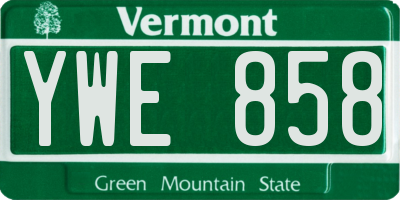 VT license plate YWE858
