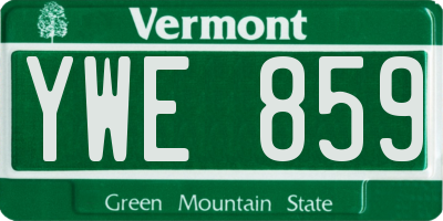 VT license plate YWE859