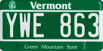 VT license plate YWE863