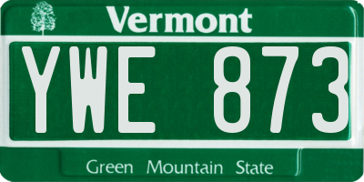VT license plate YWE873