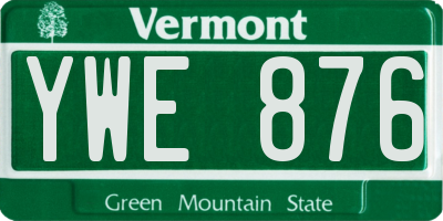 VT license plate YWE876