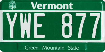 VT license plate YWE877