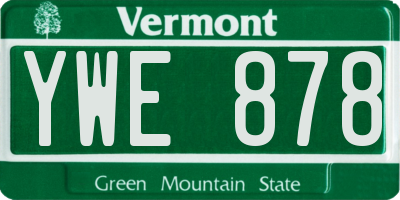 VT license plate YWE878