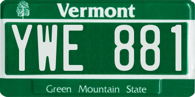 VT license plate YWE881