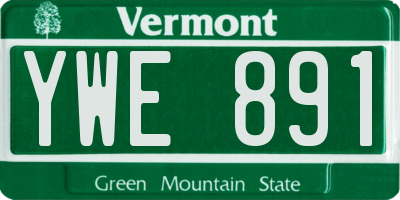 VT license plate YWE891