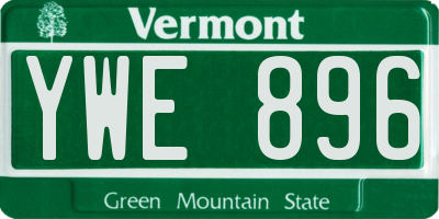 VT license plate YWE896