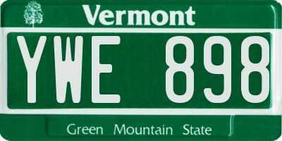 VT license plate YWE898