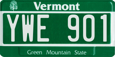 VT license plate YWE901