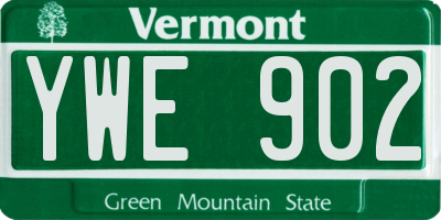 VT license plate YWE902