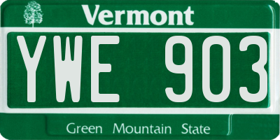 VT license plate YWE903