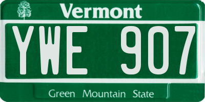 VT license plate YWE907