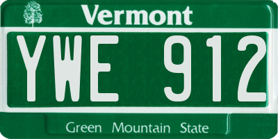 VT license plate YWE912