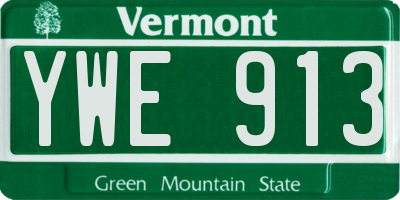 VT license plate YWE913