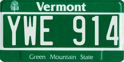 VT license plate YWE914