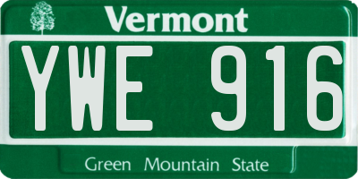 VT license plate YWE916